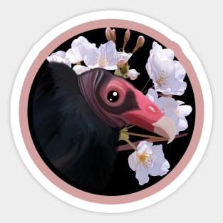 Turkey Vulture & Apple Blossoms Sticker